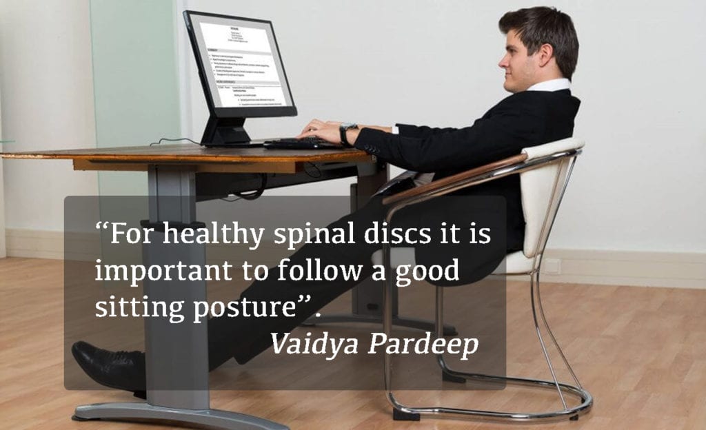 Correct posture for healthy spine